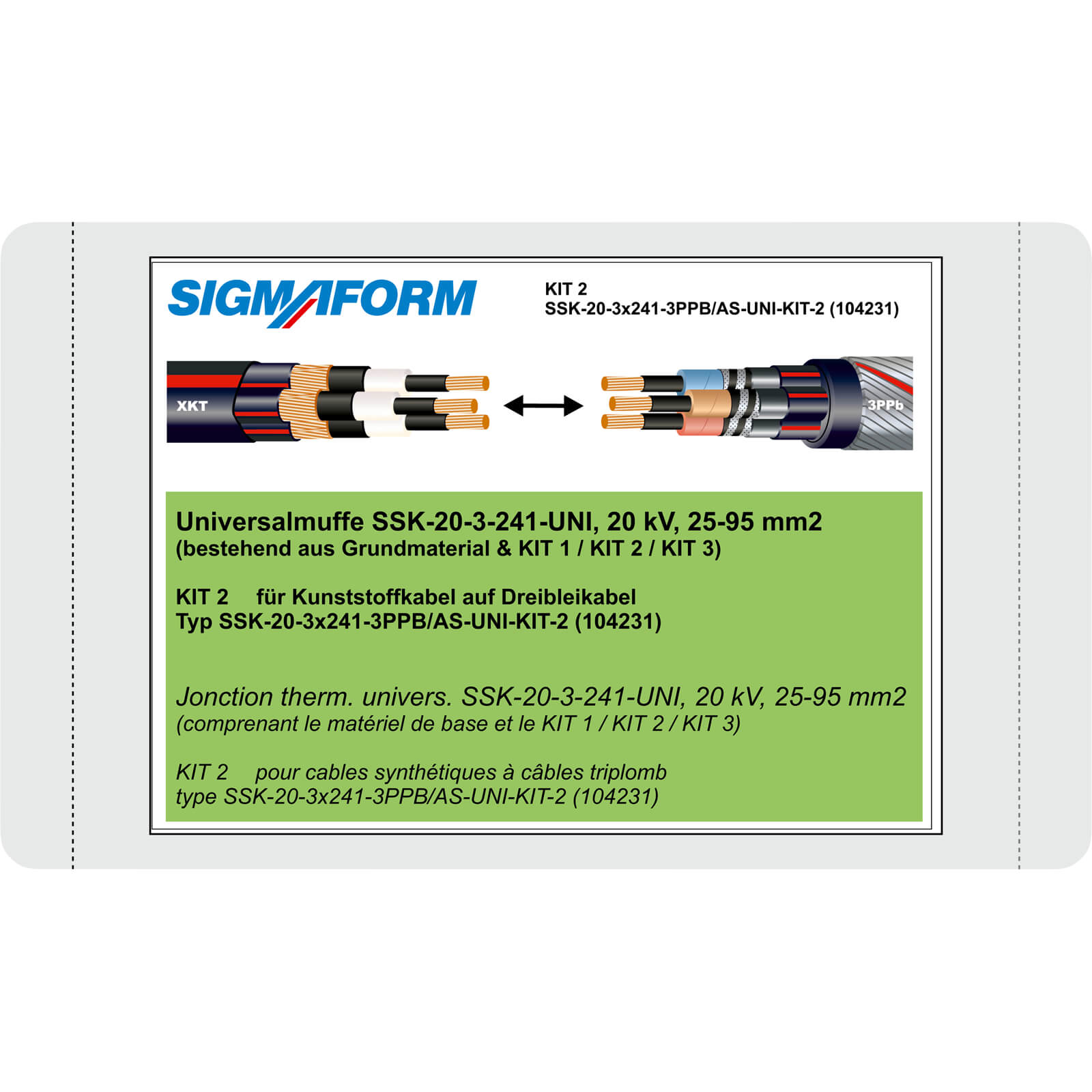 • SSK-20-3X241-3PPB/AS-UNI-KIT-2 • SSK20-3X241-3-PPB/AS
